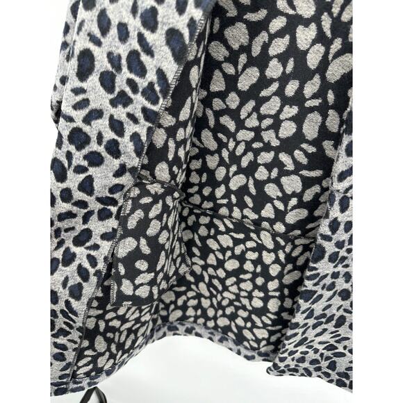 JADE Melody Tam Grey Navy Blue Cheetah Open Front Jacket Women's Size Small S - Picture 3 of 9